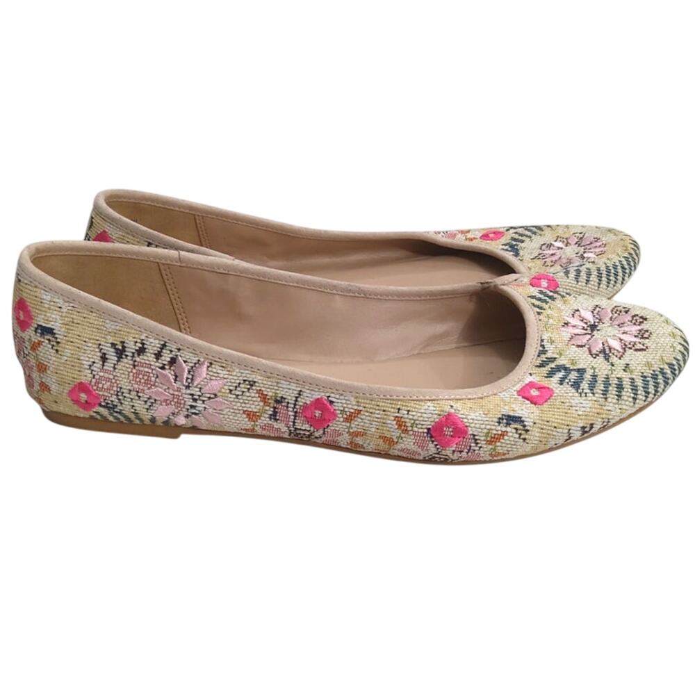 Mix No 6 Dallilah leather embroidery ballet flats W size 9 floral boho fairycore